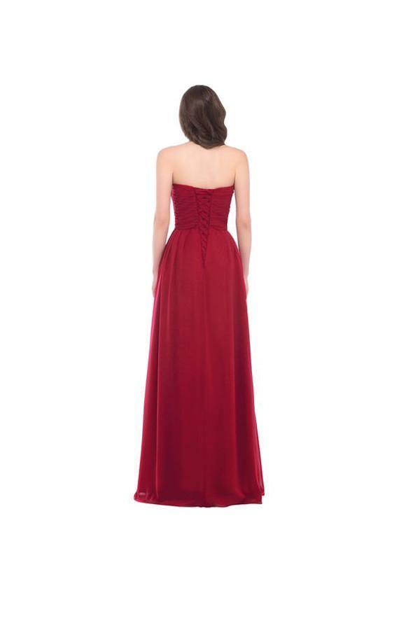 Strapless Long Evening Dress with Appliques Prom Dresses PG276 - Tirdress