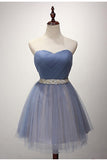 Strapless Short / Mini Tulle Sash Homecoming Cocktail Party Dresses PG112 - Tirdress