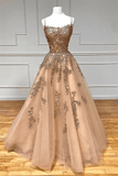 Champagne dentelle tulle longue robe de bal robe de soirée formelle robe de bal TP1132
