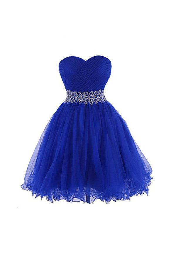 Sweet Heart Tulle Homecoming Dresses Short Prom Dresses With Beading TR003 - Tirdress