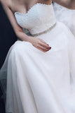 Sweetheart A-line Lace Tulle Wedding Dresses With Court Train WD091 - Tirdress