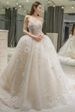 Sweetheart Appliques Bowknot A-Line Floor-Length Wedding Dress WD099