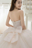 Sweetheart Appliques Bowknot A-Line Floor-Length Wedding Dress WD099 - Tirdress
