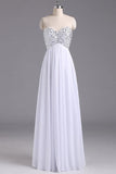 Sweetheart Chiffon Backless Long White Evening/Prom Dress PG 205 - Tirdress