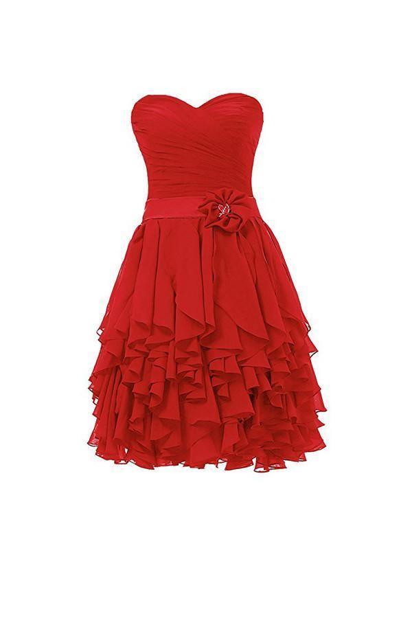 Sweetheart Chiffon Bridesmaid Dress Homecoming Dresses PG064 - Tirdress