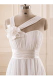 Sweetheart Chiffon Wedding Dress with Handmade Flower PG 203 - Tirdress