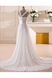 Sweetheart Chiffon Wedding Dress with Handmade Flower PG 203 - Tirdress