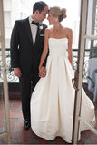 Sweetheart Court Train Ivory Satin Wedding Dress with Ruched WD122 - Tirdress