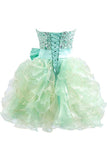 Sweetheart Knee Length Homecoming Dress With Beads Bowtie Sash TR0146 - Tirdress