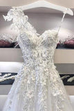 Sweetheart Lace Applique Long Prom Dress, Off White Evening Dress TP0829 - Tirdress