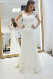 Sweetheart Lace Appliques Sashes Mermaid Wedding Dress WD147 - Tirdress