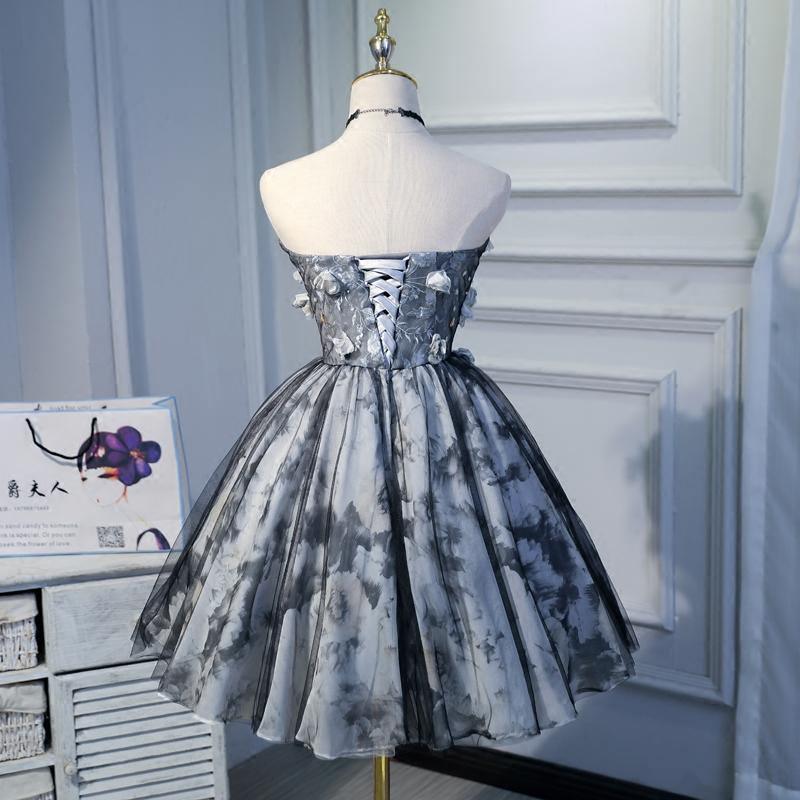Sweetheart A Line Flowers Homecoming Dresses, Short Prom Dress HD0064 - Tirdress