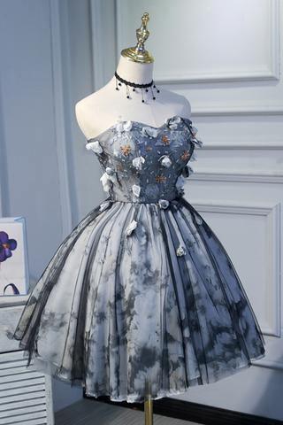 Sweetheart A Line Flowers Homecoming Dresses, Short Prom Dress HD0064 Tirdress Sweetheart A Line Flowers Homecoming Dresses, Short Prom Dress HD0064 Tirdress