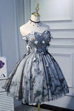 Sweetheart A Line Flowers Homecoming Dresses, Short Prom Dress HD0064 - Tirdress