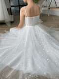 Sweetheart Neck Tulle Lvory Prom Dresses, Tea Length Evening Dresses TP1128 - Tirdress