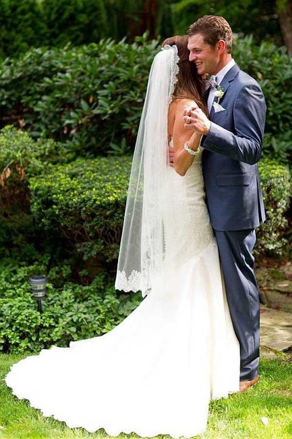 Sweetheart Neckline Mermaid Wedding Dresses With Lace Appliques WD194 - Tirdress