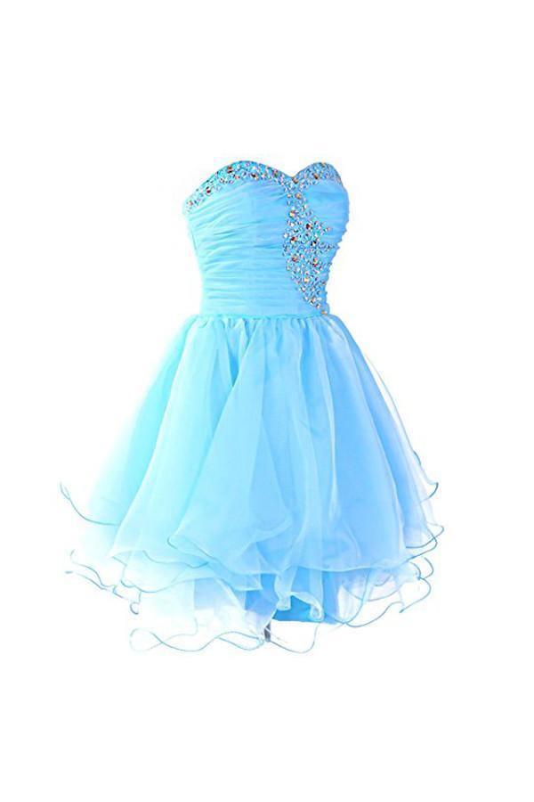 Sweetheart Organza Blue Homecoming Dresses Prom Dresses PG054 - Tirdress