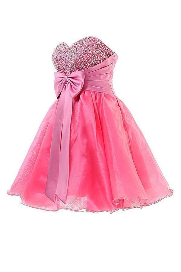 Sweetheart Organza Short Prom Dresses Homecoming Dresses PG063 - Tirdress