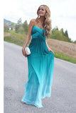 Sweetheart Peacock Green Gradient Ombre Prom Dresses PG 216