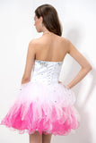Sweetheart Sequined Tiered Homecoming Dress Short Prom Dress PG084 - Tirdress