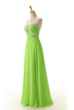 Sweetheart Sleeveless Backless Chiffon Green Prom Dress PG 243 - Tirdress