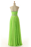 Sweetheart Sleeveless Backless Chiffon Green Prom Dress PG 243 - Tirdress