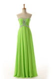 Sweetheart Sleeveless Backless Chiffon Green Prom Dress PG 243 - Tirdress