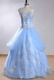 Sweetheart Sleeveless Light Blue Beading Wedding Dress With Beading WD169 - Tirdress