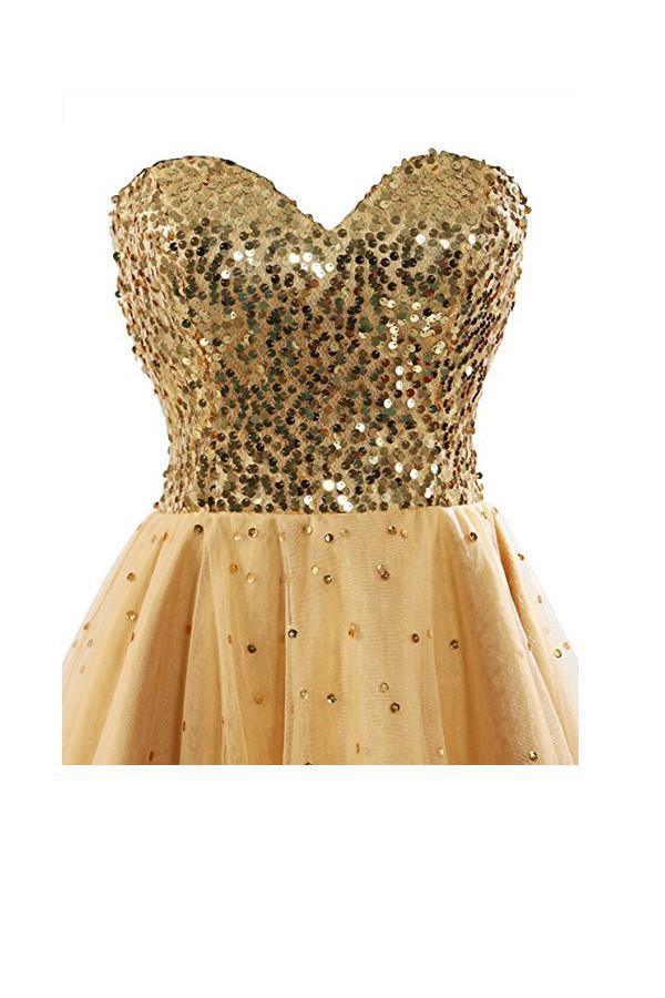 Sweetheart Tullle Sequins Homecoming Dress Short Prom Gown PG085 - Tirdress