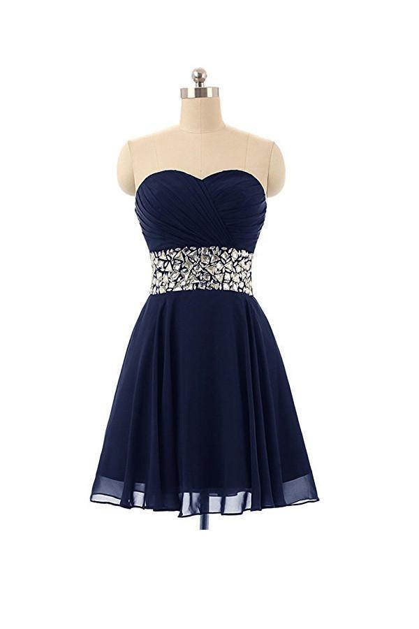 Swetheart Short Chiffon Crystal Homecoming Dresses Party Dresses US12 / Custom Color Swetheart Short Chiffon Crystal Homecoming Dresses Party Dresses US12 / Custom Color