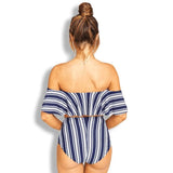 Swimwear Off Shoulder Brazilian Bikini Push Up Swim Wear Top Lace - Tirdress