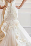Tulle Mermaid Wedding Dress With Lace Appliques WD299 - Tirdress