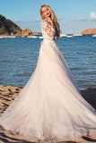 Tulle Scoop Neckline A-line Wedding Dress With Lace Appliques WD188 - Tirdress