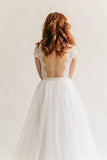 Tulle wedding dress Simple wedding dress Romantic Open back Bridal Gown TN216 - Tirdress