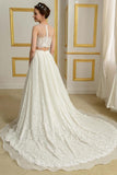 Two Piece A-Line Court Train Lace Lace Wedding Dress Ball Gowns WD027 - Tirdress