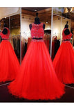 Two Piece Prom/Evening Dress Red Tulle Crystal Beading  PG 228