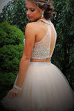 Two Piece Tulle Prom Dresses Homecoming Dresses With Beading PG025