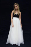 Two piece Black And White Strapless Sweetheart Chiffon Wedding Dresses WD176 - Tirdress