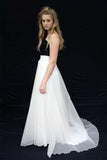 Two piece Black And White Strapless Sweetheart Chiffon Wedding Dresses WD176 - Tirdress