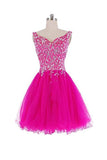 V-Neck Beadings A-Line Short Prom Dress Homecoming Dresses PG111 - Tirdress