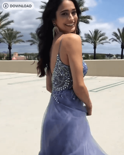 V-Neck Prom Dress Spaghetti Straps Tulle evening dress prom dresses TP0961 - Tirdress
