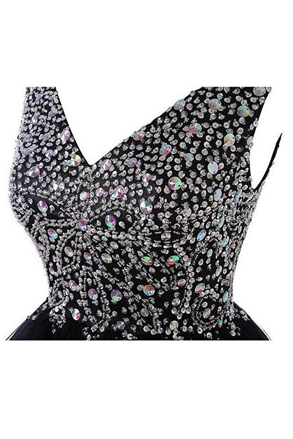 V-neck Beads Chiffon Homecoming Dress Short Prom Dress TR007 - Tirdress