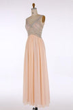 V-neck Chiffon Beading Blush Pink Evening/Prom Dresses PG 233 - Tirdress