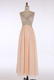 V-neck Chiffon Beading Blush Pink Evening/Prom Dresses PG 233 - Tirdress