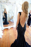 V-neck Lace Prom Dresses Backless Party Dresses Evening Gowns PG314