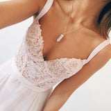 V-neck Long Chiffon Baby Pink Long Prom Dress Evening Dress PG296 - Tirdress