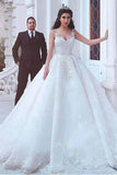 V-neck Neckline Ball Gown Wedding Dresses With Lace Appliques WD187 - Tirdress