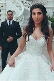 V-neck Neckline Ball Gown Wedding Dresses With Lace Appliques WD187 - Tirdress