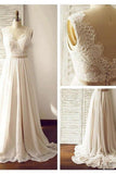 V-neck  Sleeveless Open Back Wedding Dress with Lace Sash PG 200