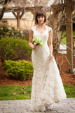 Vintage Quee Keyhole Winter Long Lace Mermaid Wedding Dress WD152 - Tirdress